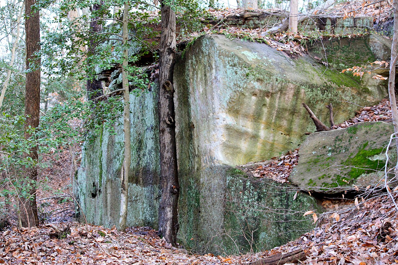 Exposed sandstone at the Government Island quarry site