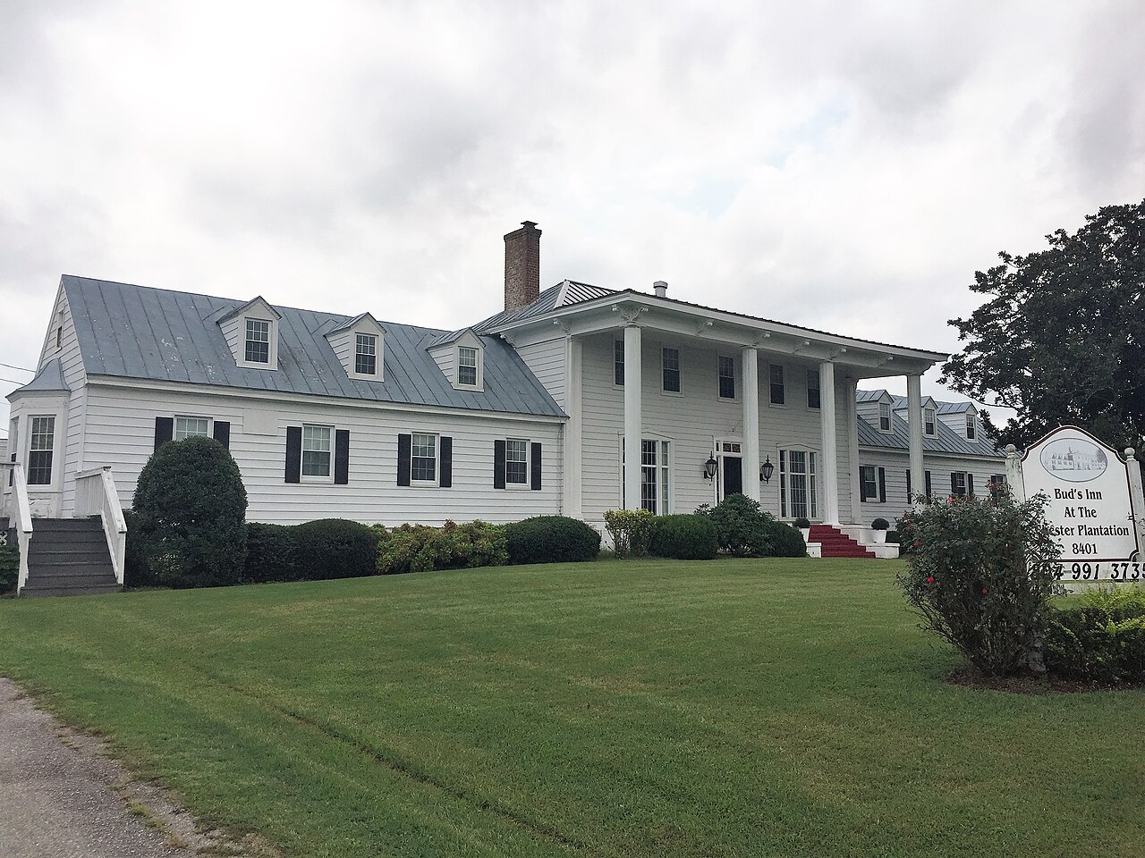 Columned porch at Chester Plantation house