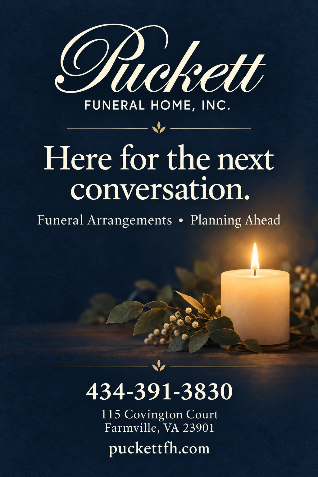 Puckett Funeral Home — illustrative campaign advertisement 2