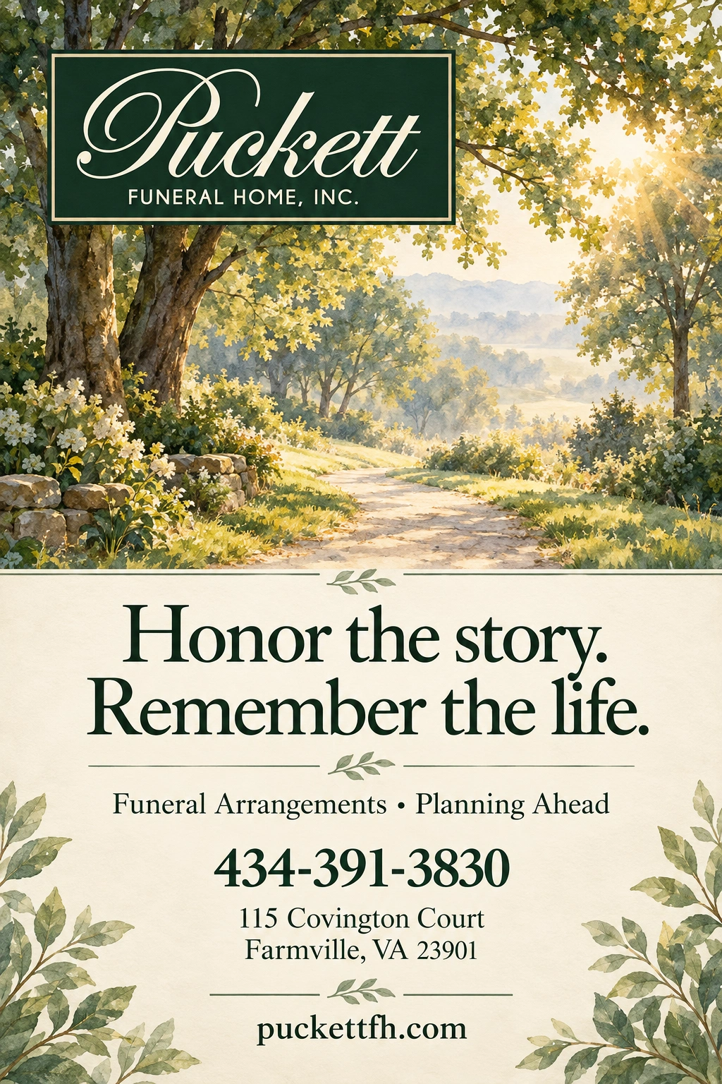 Puckett Funeral Home — illustrative campaign advertisement 3