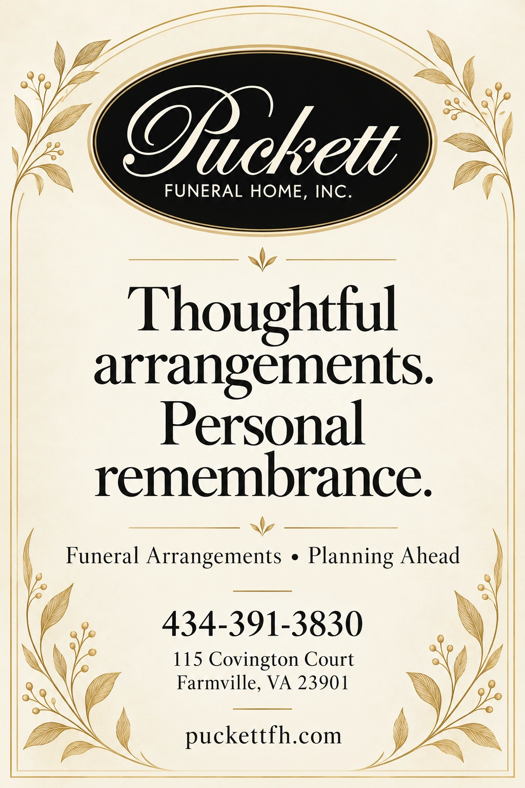 Puckett Funeral Home — illustrative campaign advertisement 5