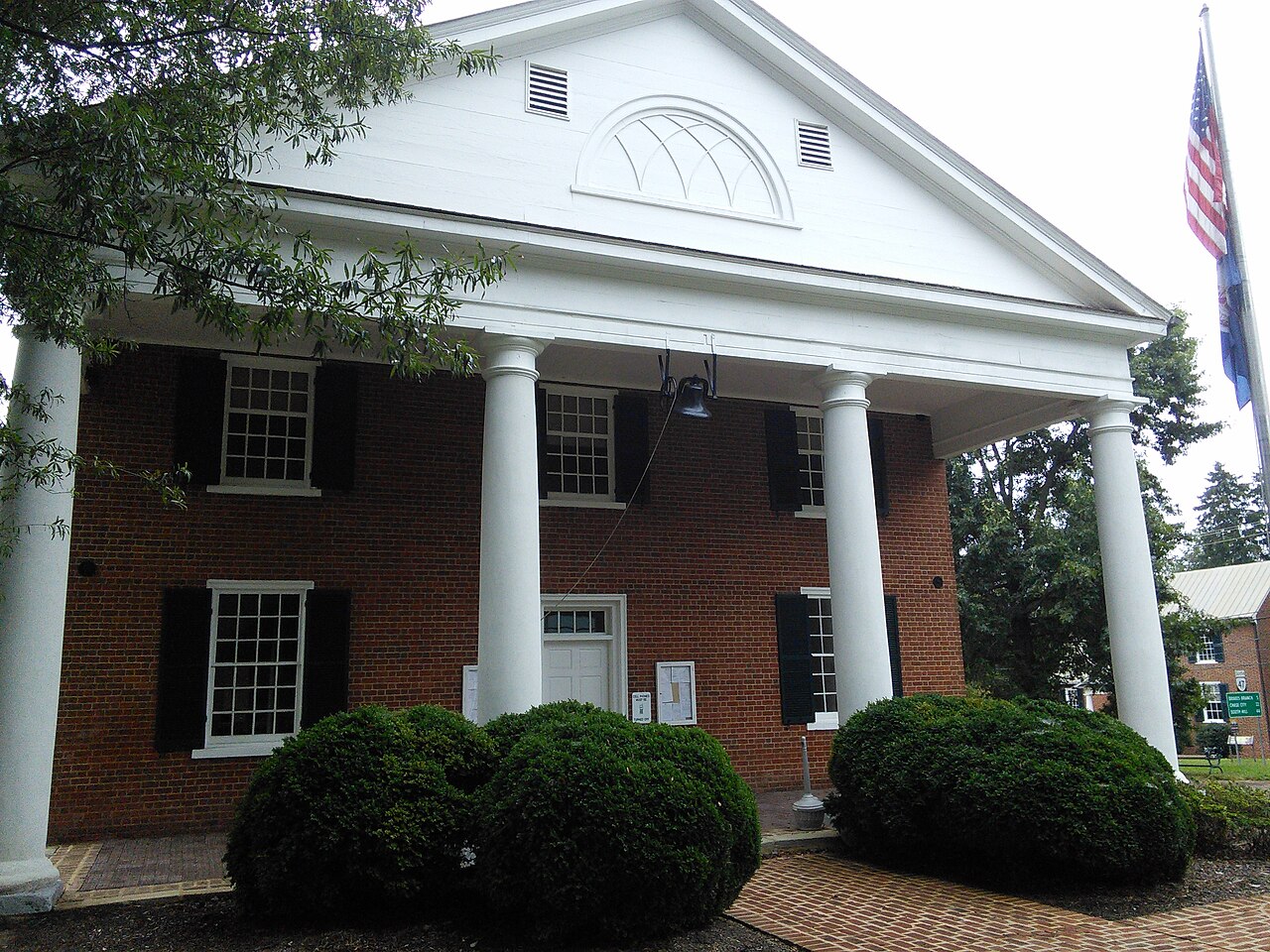 Columned portico of Charlotte County Courthouse