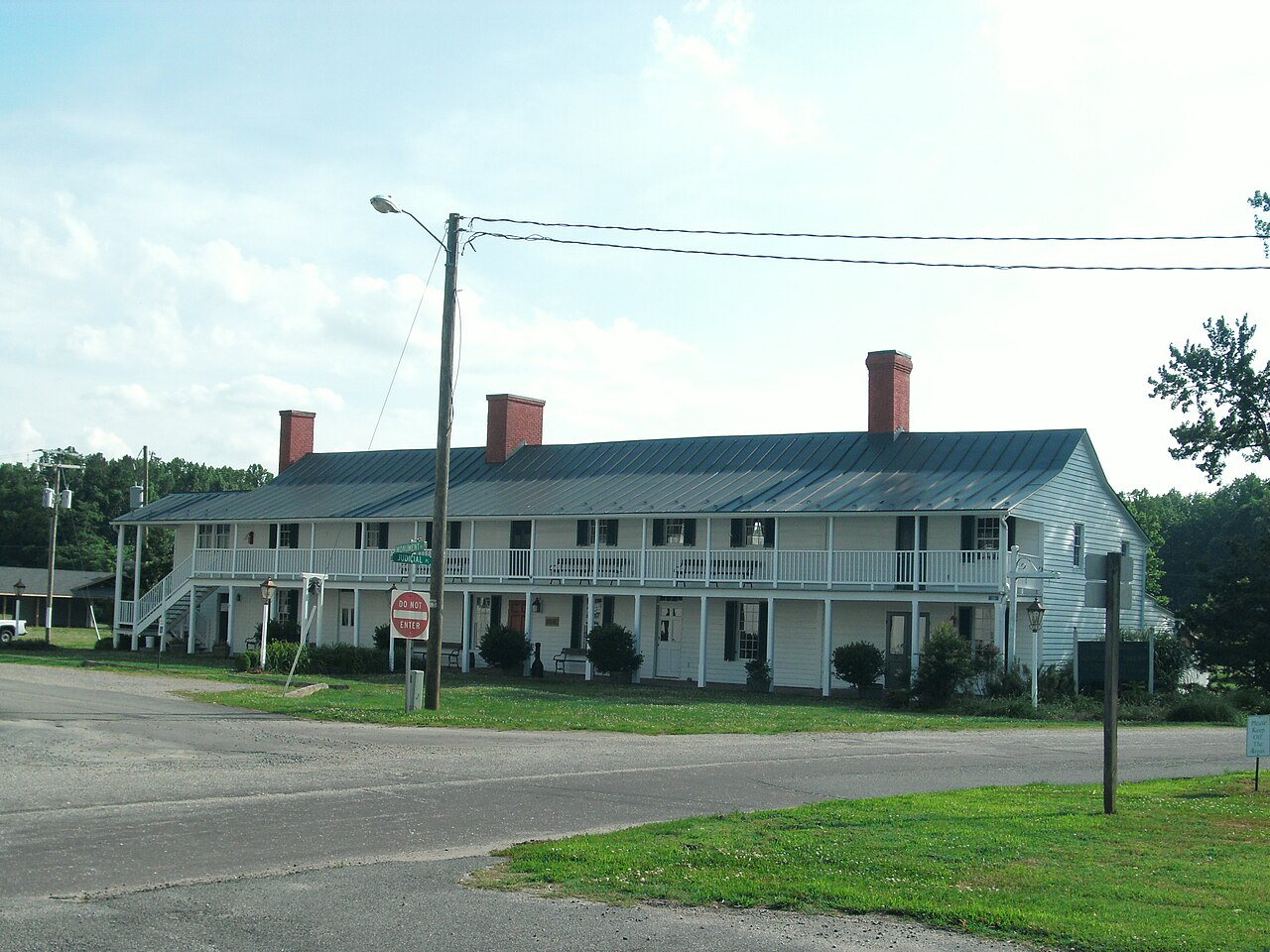Long porch at Rice’s Hotel and Hughlett’s Tavern in Heathsville