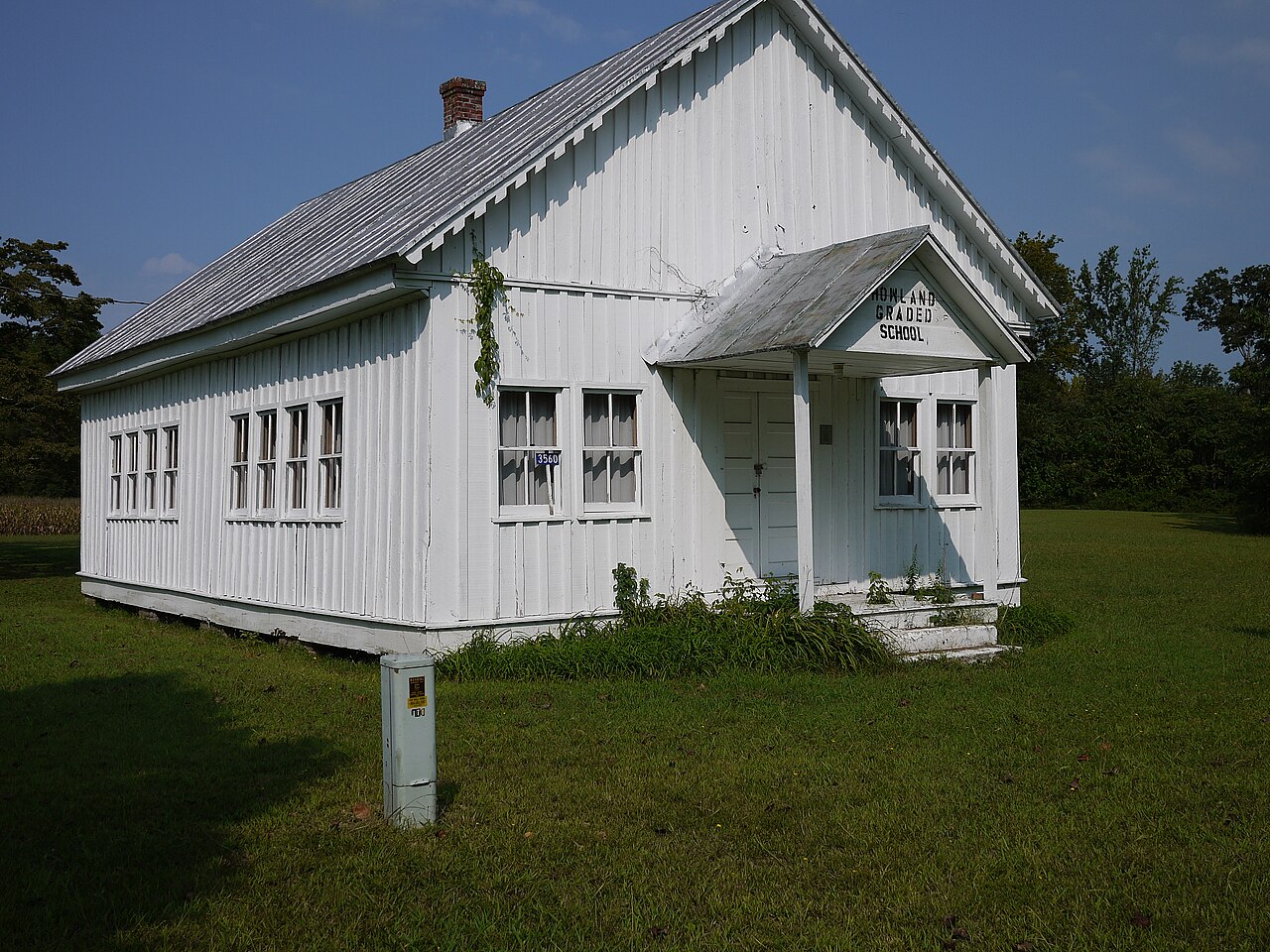 White wooden Howland Chapel School