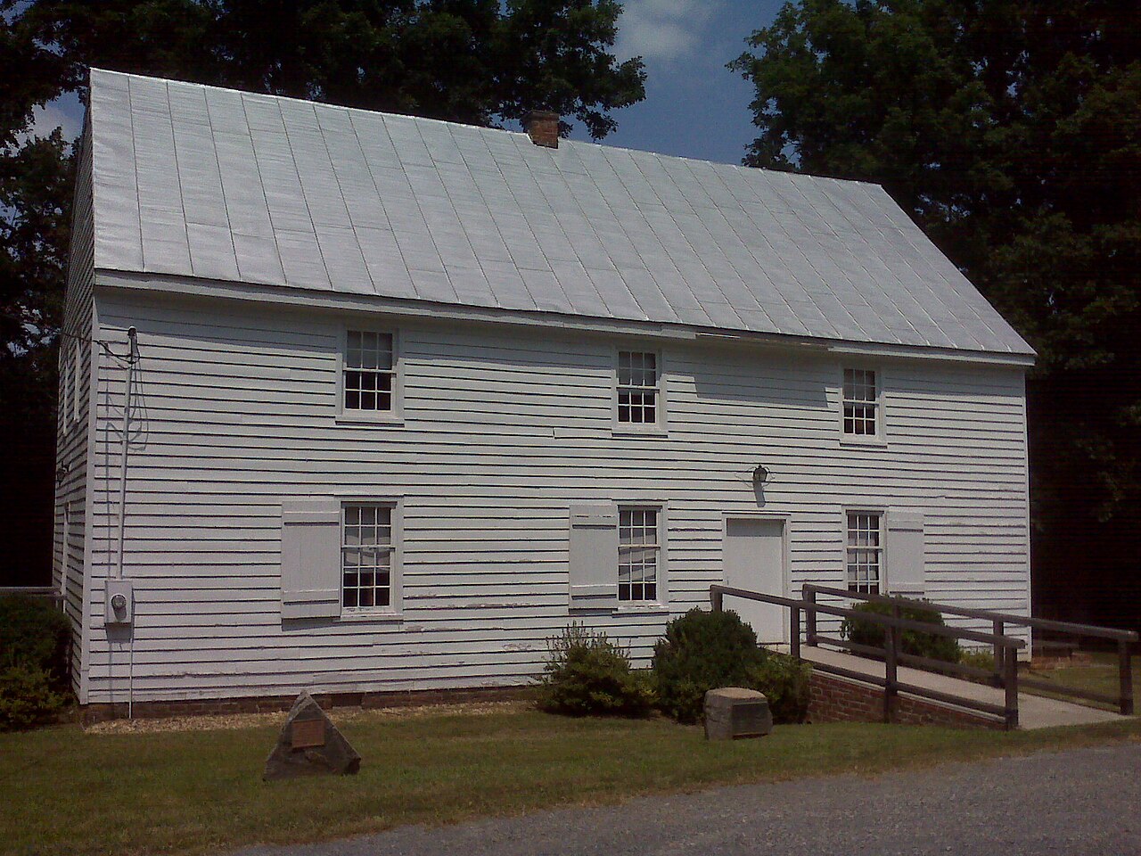 Wooden exterior and steps at Providence Presbyterian Church