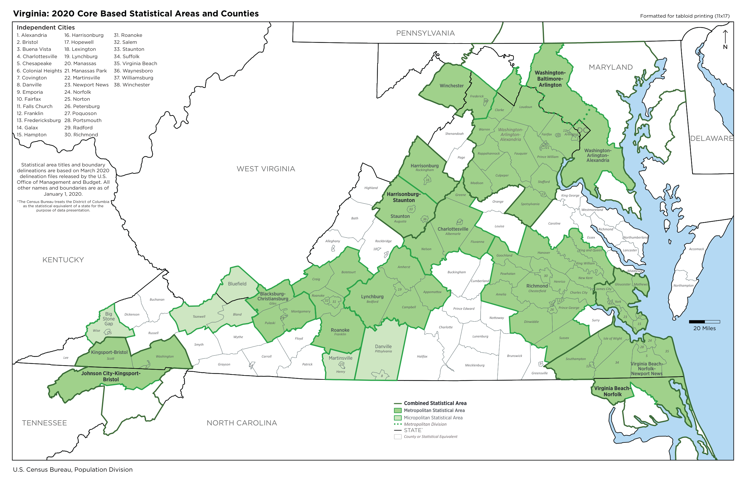 VIRGINIA county and independent-city map
